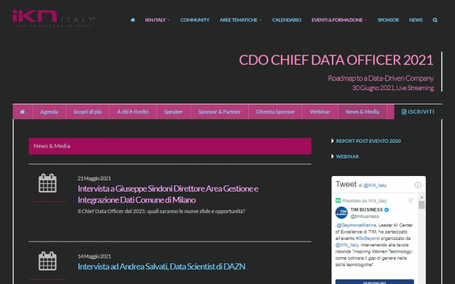 Chief Data Officer: l'esperienza formativa e progettuale del Comune di Milano