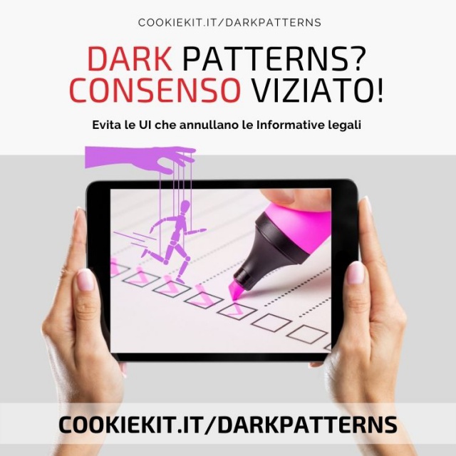 I dark patterns da evitare nello sviluppo di interfacce informatiche.
