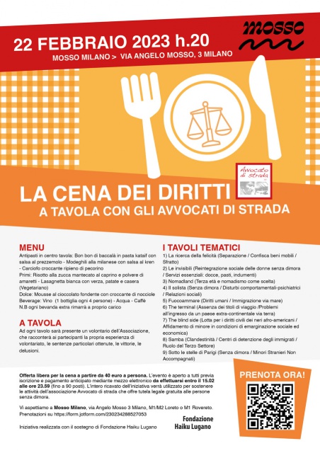 La cena dei diritti: a tavola con gli avvocati di strada di Milano!